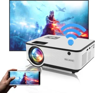Relave Mini Projector Full HD 6500 Lumens inclusief Projectiescherm