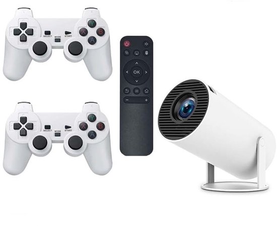 Retro Gameprojector 4K met Gameconsole en 2 Draadloze Controllers