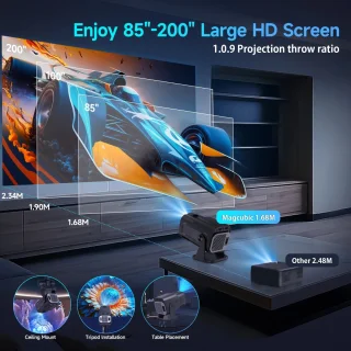 ROOTY Mini Projector - Draagbare Beamer Zwart
