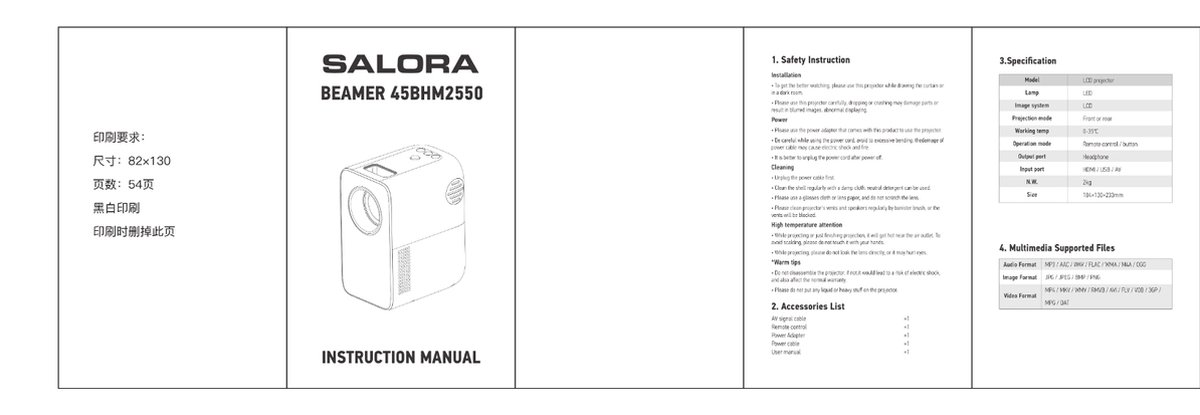 Salora BEAMER4525 Mini Beamer 720p