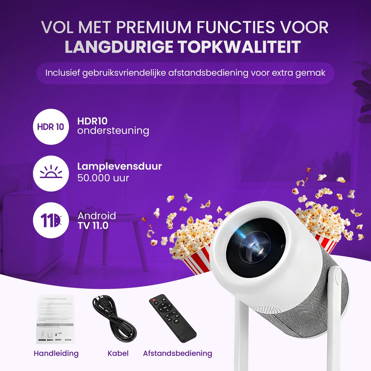 Wat vinden we goed aan de Samorite 4K Mini Beamer Full HD Projector