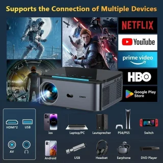 Serolux Android Wifi Full HD Projector 1920x1080P 30.000 Lumen Zwart