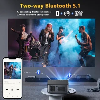 Serolux Android Wifi Full HD Projector 1920x1080P 30.000 Lumen Zwart