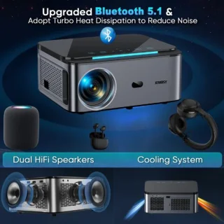 Serolux Android Wifi Full HD Projector 1920x1080P 30.000 Lumen Zwart