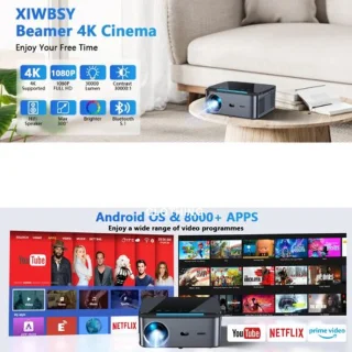 Serolux Android Wifi Full HD Projector 1920x1080P 30.000 Lumen Zwart