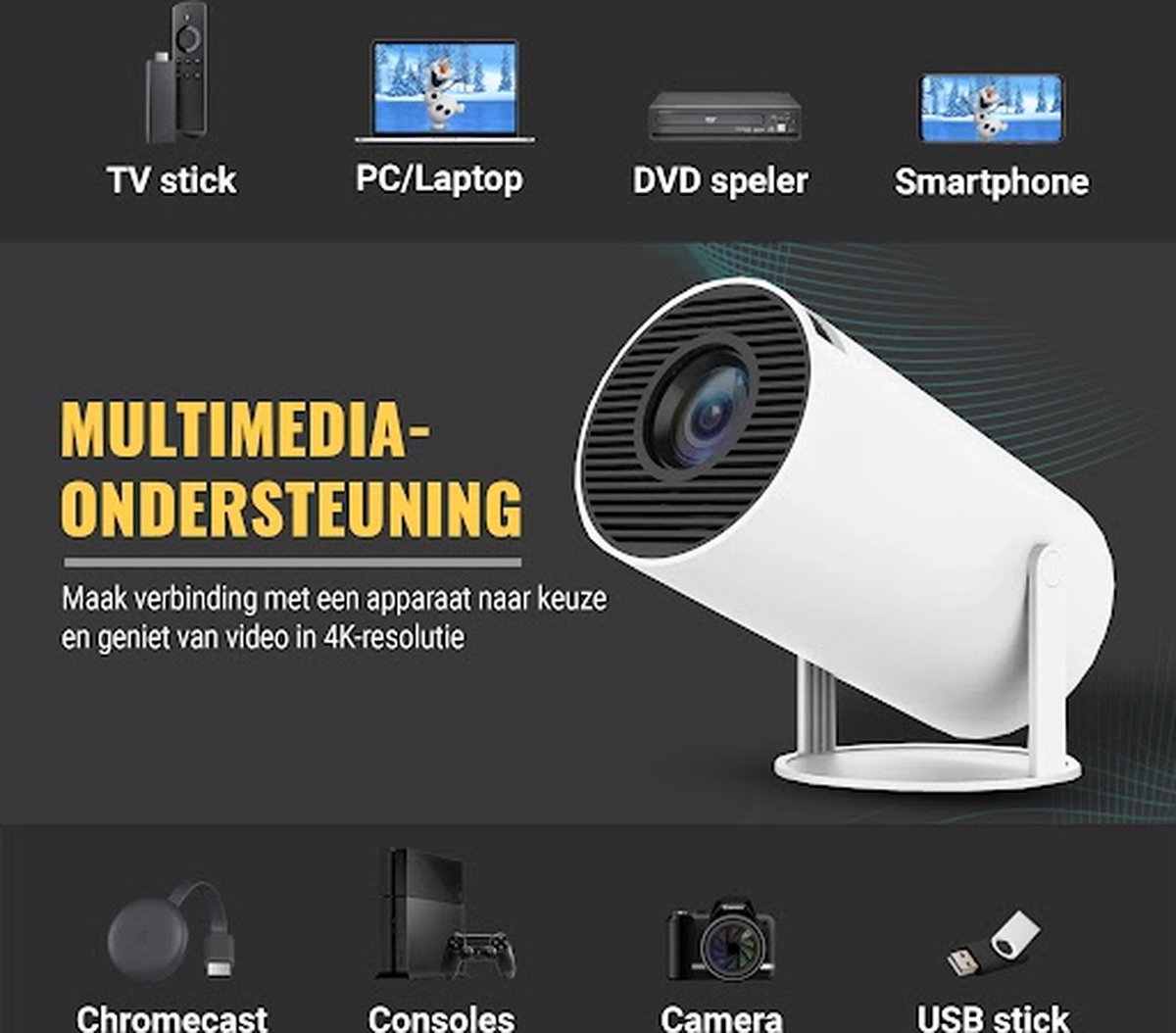 SEZGoods S1 Pro Mini Beamer Smart Projector 4K