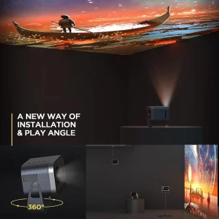 Smart Beamer 4K Mini Projector Bluetooth Wifi Android Airplay