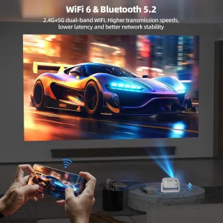 SnelShoppen 4k projector 1080p slimme videoprojector home cinema wit