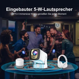 SnelShoppen - Mini Beamer Salange - Draagbare 8K Autofocus Projector met WIFI 6, Bluetooth 5.4, Auto Trapeziumcorrectie, 4K-ondersteuning, Smart Beame