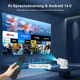SnelShoppen - Mini Beamer Salange - Draagbare 8K Autofocus Projector met WIFI 6, Bluetooth 5.4, Auto Trapeziumcorrectie, 4K-ondersteuning, Smart Beame