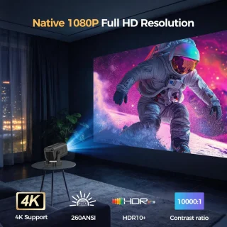 SnelShoppen mini draagbare projector 4K native 1080P