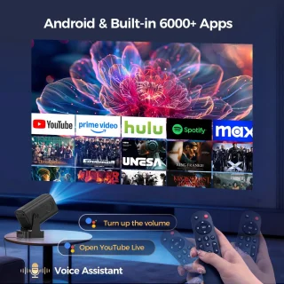 SnelShoppen mini draagbare projector 4K native 1080P