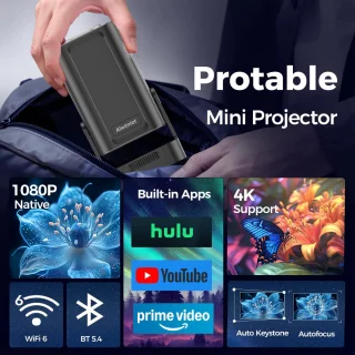 SnelShoppen mini draagbare projector 4K native 1080P