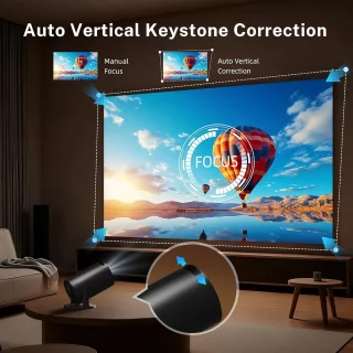 SnelShoppen - Mini Projector 4K Video Projector Android 11 Bluetooth 5 WiFi 6 LYNCAST 1080p Draagbare Beamer voor Telefoon TV Stick HDMI PS5 iOS Perfe