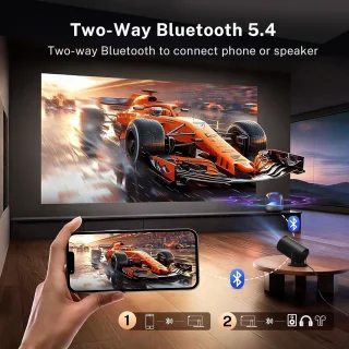 SnelShoppen - Mini Projector 4K Video Projector Android 11 Bluetooth 5 WiFi 6 LYNCAST 1080p Draagbare Beamer voor Telefoon TV Stick HDMI PS5 iOS Perfe