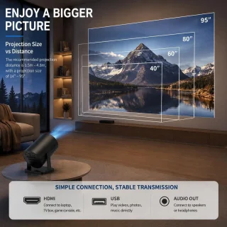 SnelShoppen mini-projector draagbare hd 1080p thuisbioscoopprojector