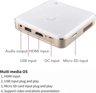 SnelShoppen - Mini videoprojector 1080P HD DLP projector