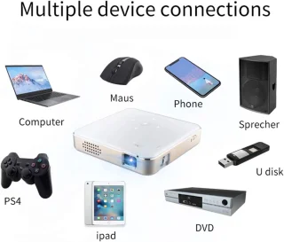 SnelShoppen - Mini videoprojector 1080P HD DLP projector