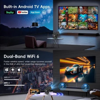 SnelShoppen portable beamer 4k mini projector