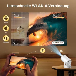 SnelShoppen portable mini video projector wit