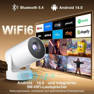 SnelShoppen portable mini video projector wit