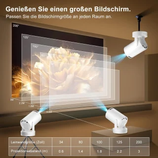 SnelShoppen portable mini video projector wit