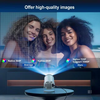 SnelShoppen Portable Projector 4K Mini Beamer