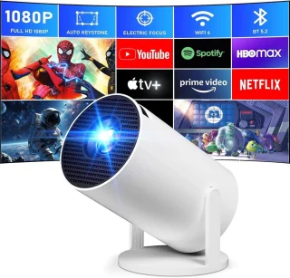 SnelShoppen Portable Projector 4K Mini Beamer