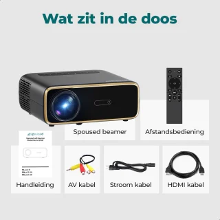 Spoused Full-HD Mini Beamer Zwart