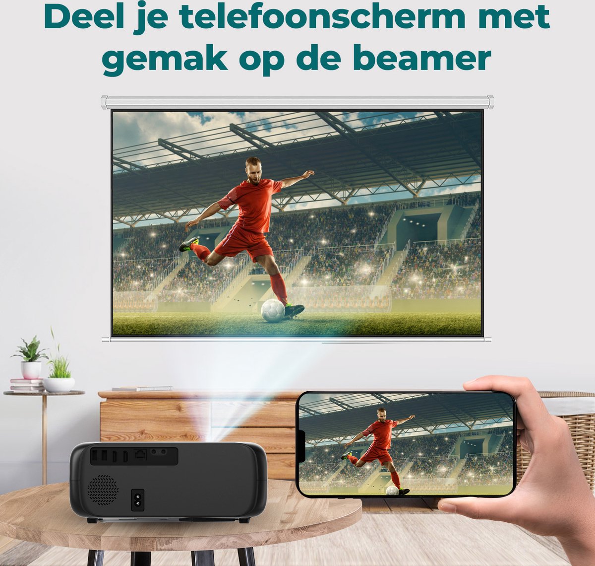 Spoused Full-HD Mini Beamer Zwart