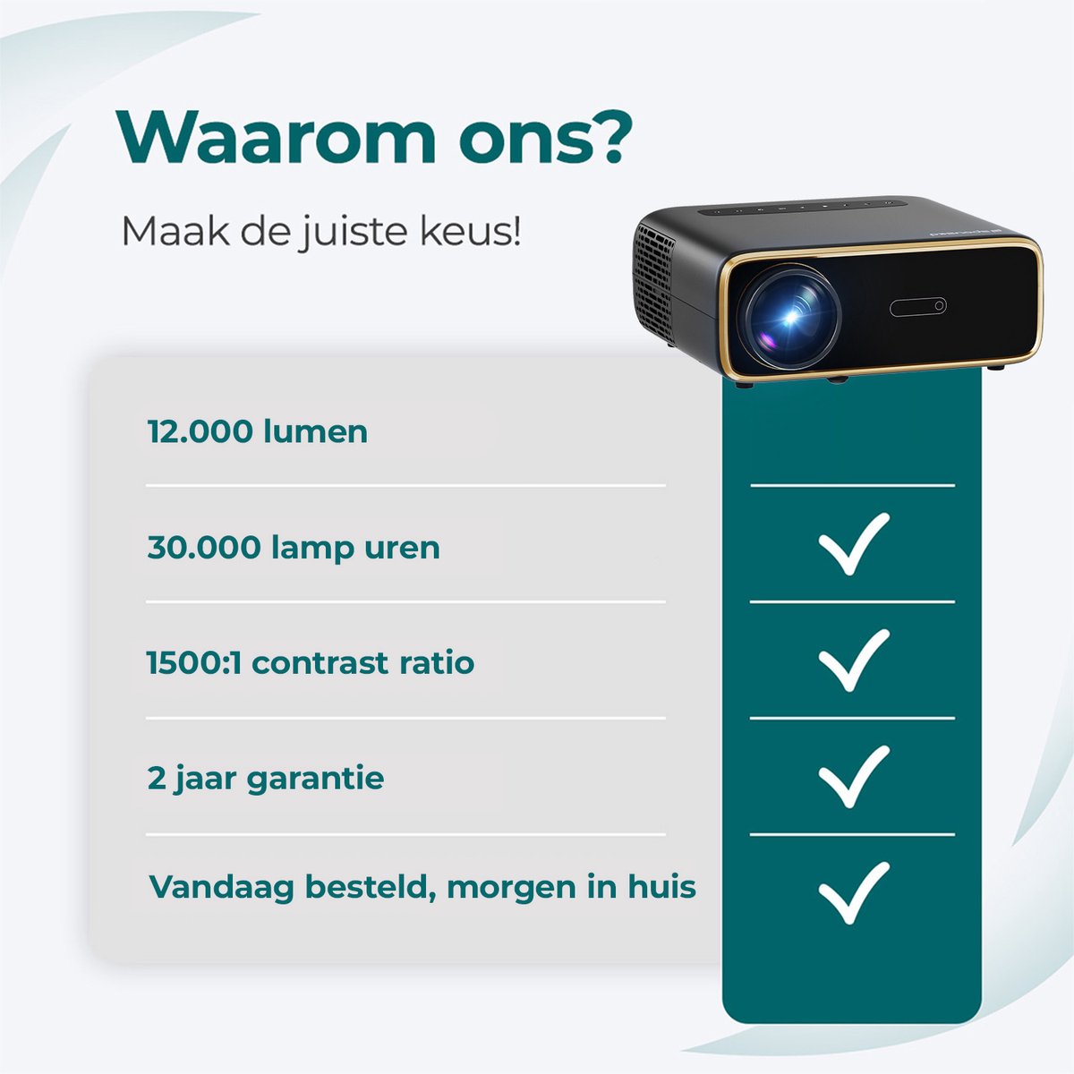 Spoused Full-HD Mini Beamer Zwart
