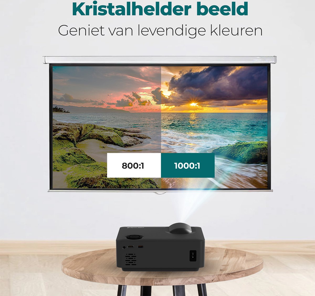 Spoused Mini Beamer Full-HD Zwart