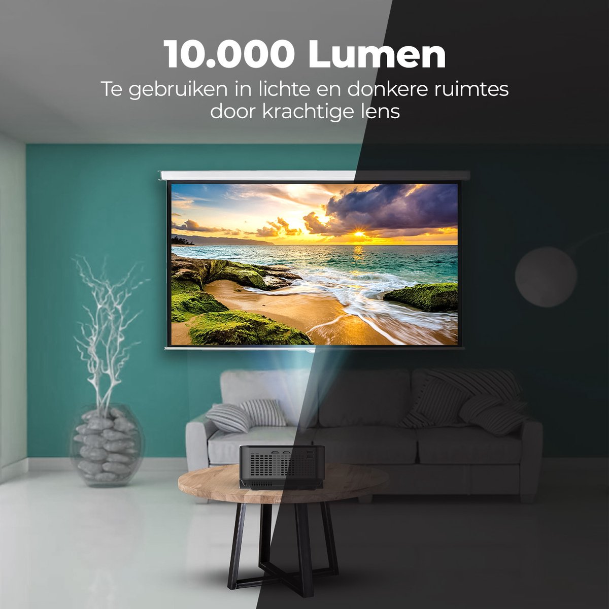 Spoused Mini Beamer Full-HD Zwart
