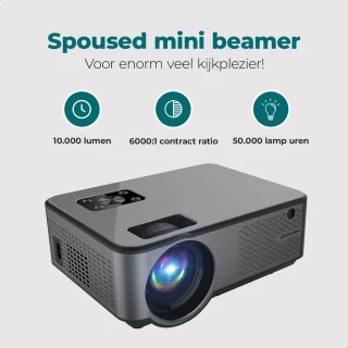 Spoused Mini Beamer Full-HD Zwart