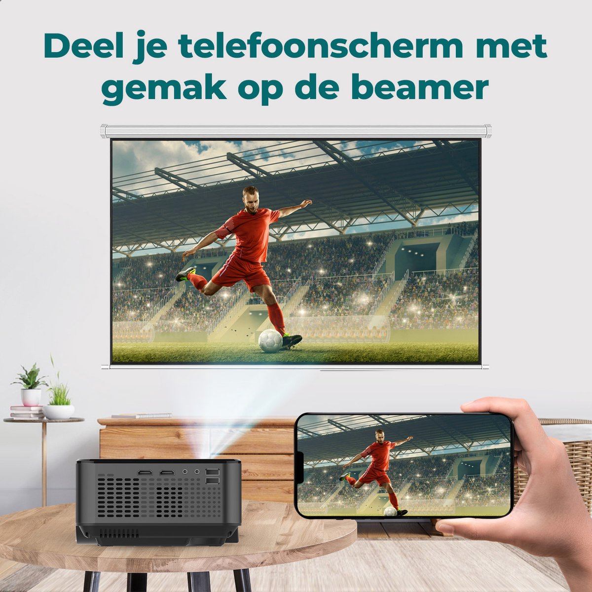 Spoused Mini Beamer Full-HD Zwart