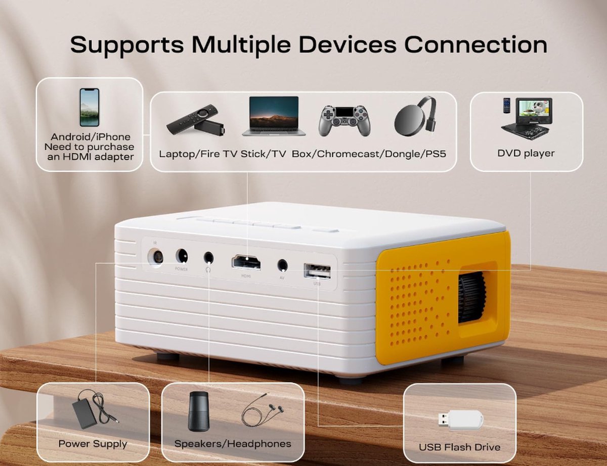 Stellar Mini Beamer Full HD 1080P Projector