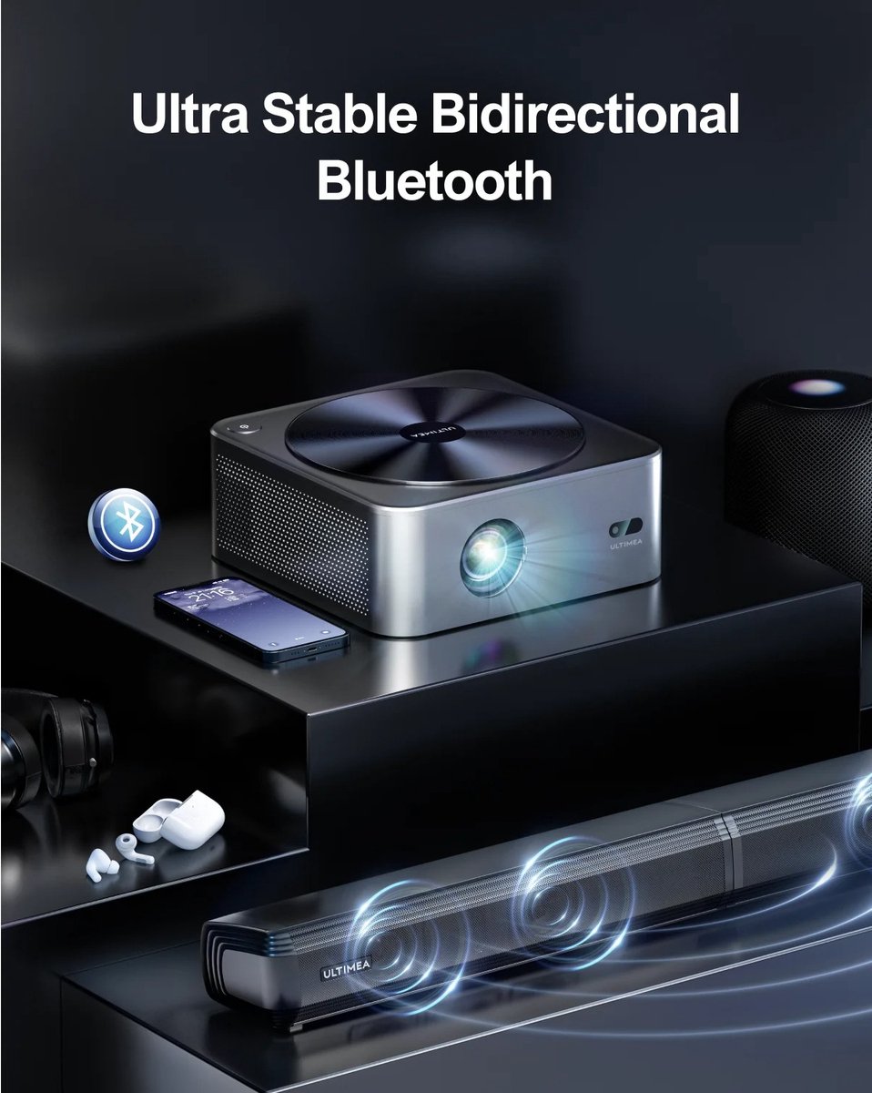 Stemily Beamer 1080P Full HD WiFi Bluetooth HDMI