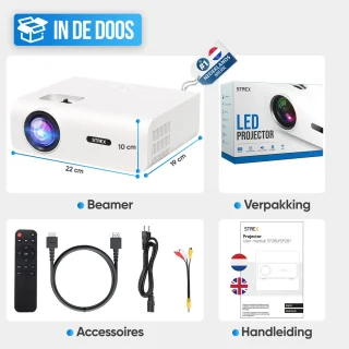Strex Beamer 1080P Full HD Mini Projector