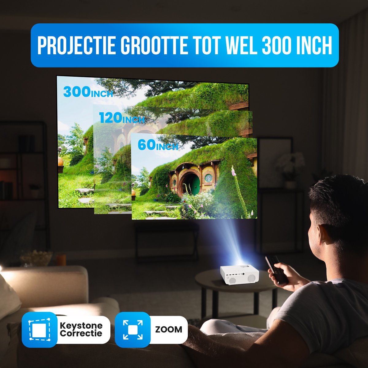 Strex Beamer 1080P Full HD Mini Projector