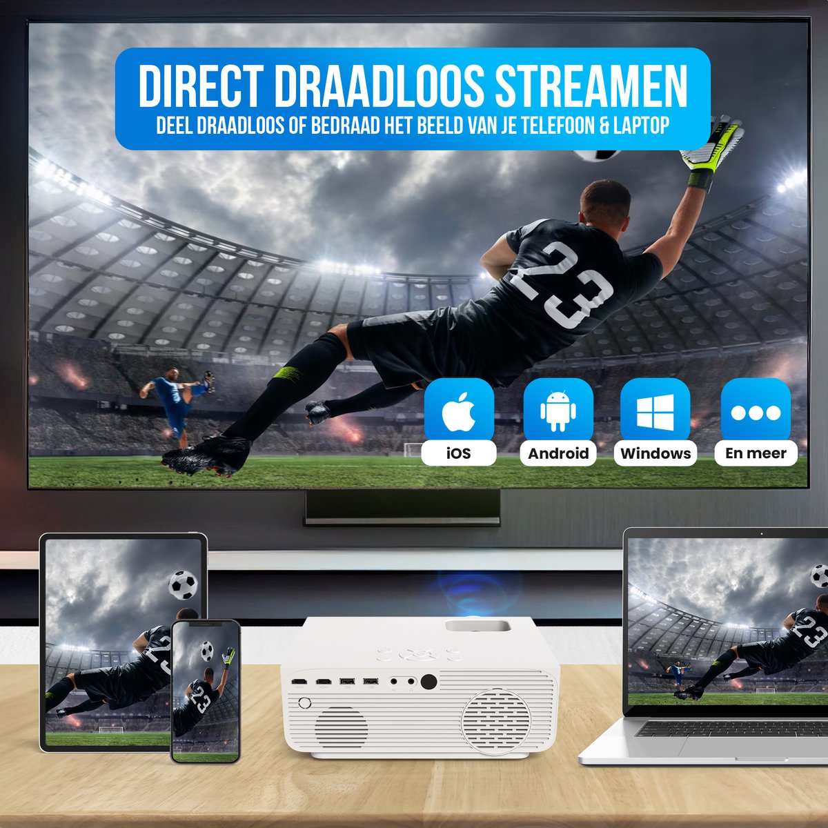 Strex Beamer 1080P Full HD Mini Projector
