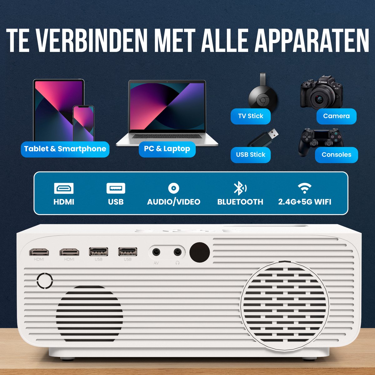 Strex Beamer 1080P Full HD Mini Projector