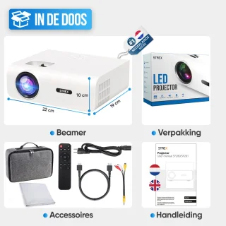 Strex Beamer 1080P Full HD Mini Projector