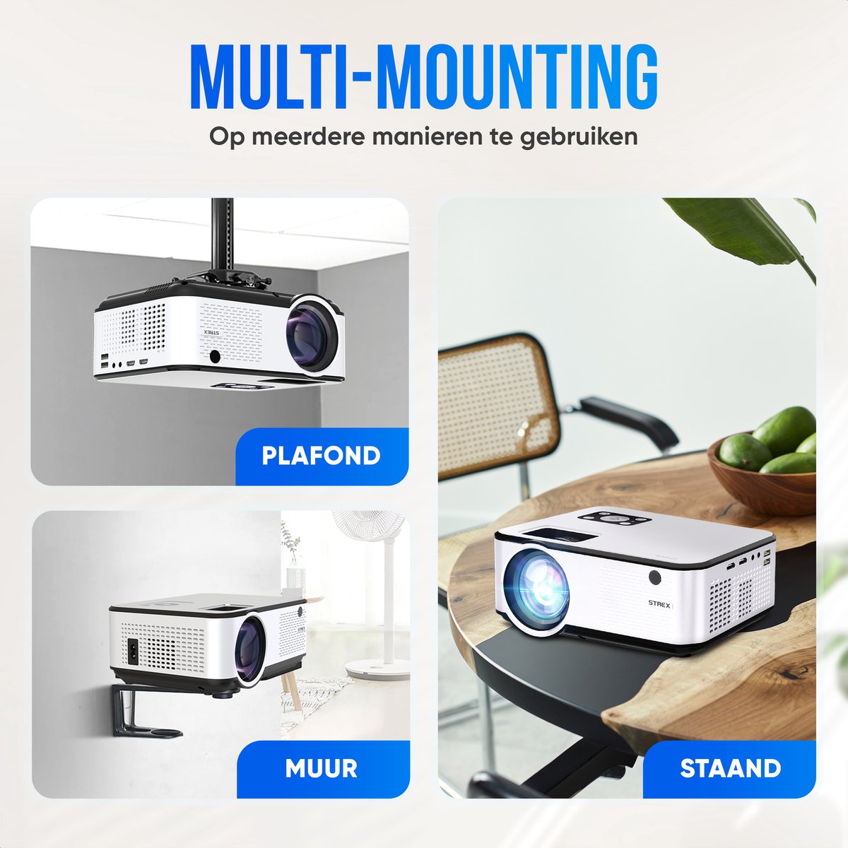 Strex Beamer Mini Projector Full HD 1920x1080P
