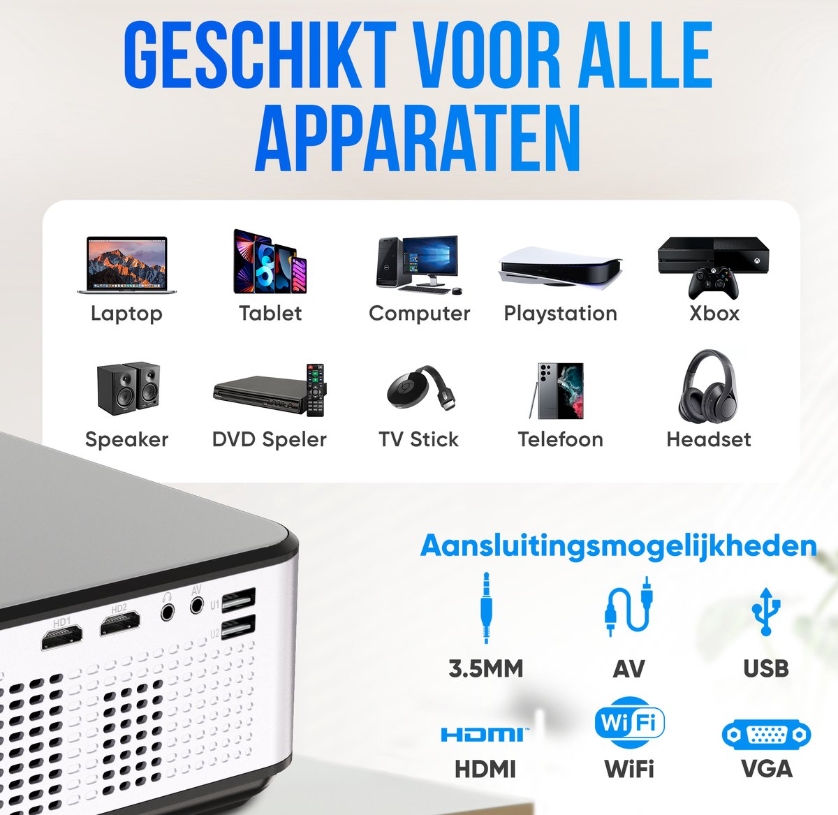 Strex Beamer Mini Projector Full HD 1920x1080P