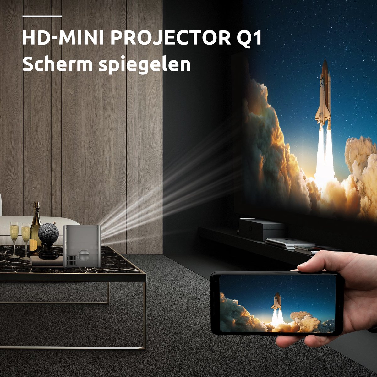 STRONG Q1 Mini Beamer Full HD 1280x720p