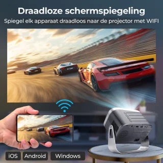 TAURUSPRO Mini Beamer Full HD 1080p Android 11.0 Draagbare Projector