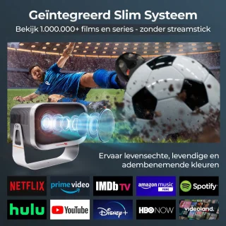TAURUSPRO Mini Beamer Full HD 1080p Android 11.0 Draagbare Projector