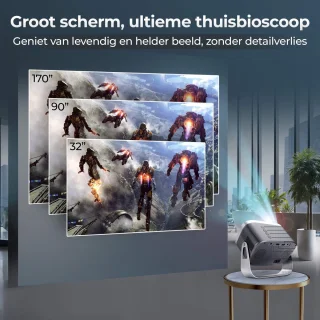 TAURUSPRO Mini Beamer Full HD 1080p Android 11.0 Draagbare Projector