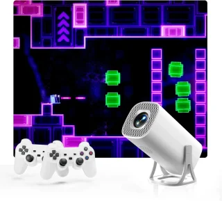 Tf Kaart 4K Mini Projector Bluetooth Wifi 6 Wit Android 11 64GB