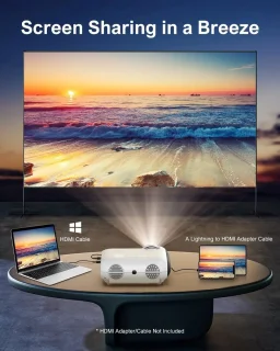 Thuisbioscoop Set Mini Beamer WiFi + Handmatig Projectiescherm - Home Cinema